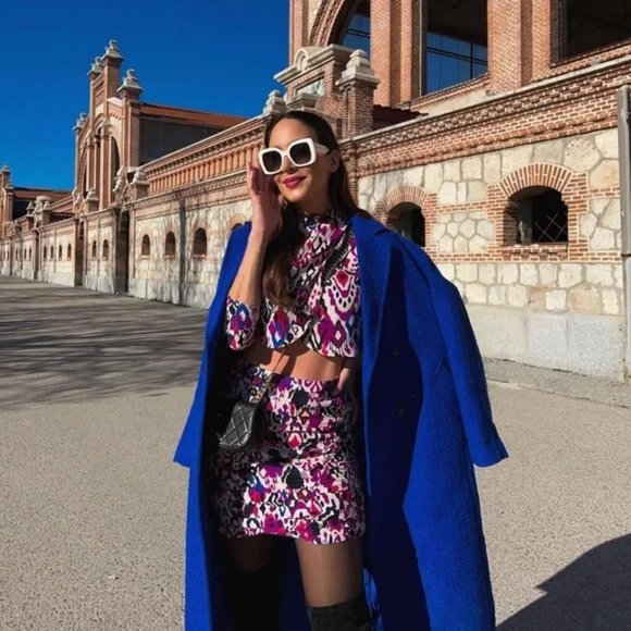 RARE ZARA SET PRINT TOP AND SKIRT - Picture 2 of 5